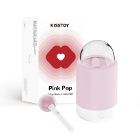 Вібратор-цукерка на паличці KISTOY Pink Pop, зарядний кейс-нічник, 10 режимів вібрації