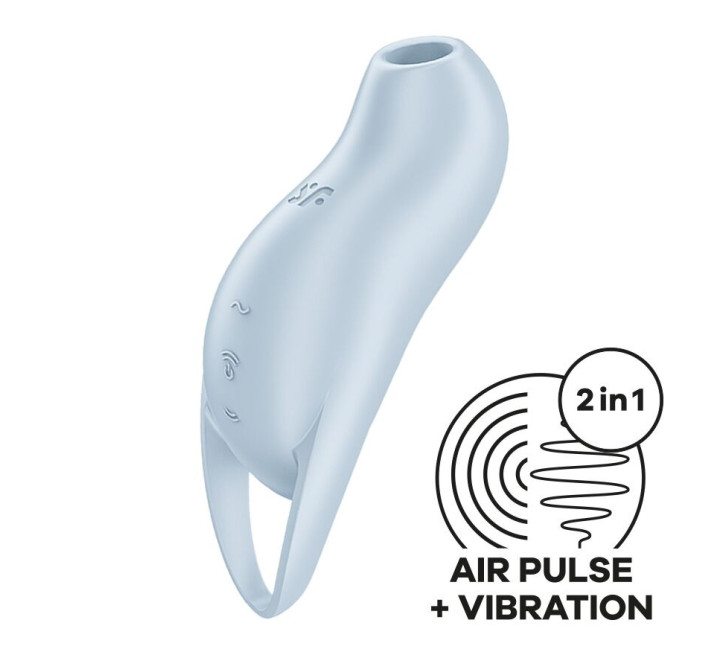 Вакуумний кліторальний стимулятор з вібрацією Satisfyer Pocket Pro 1 Blue