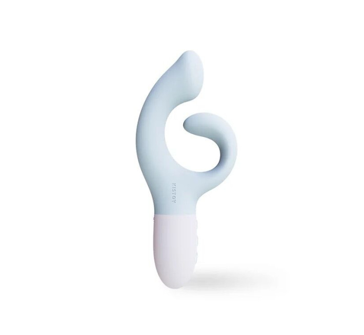Вибратор-кролик для точки G KISTOY Big G Blue, изогнутый отросток, автоматический подогрев.