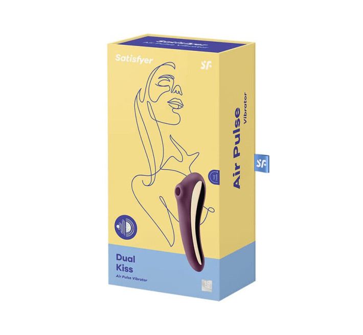 Вакуумный стимулятор с вибрацией Satisfyer Dual Kiss Wine Red