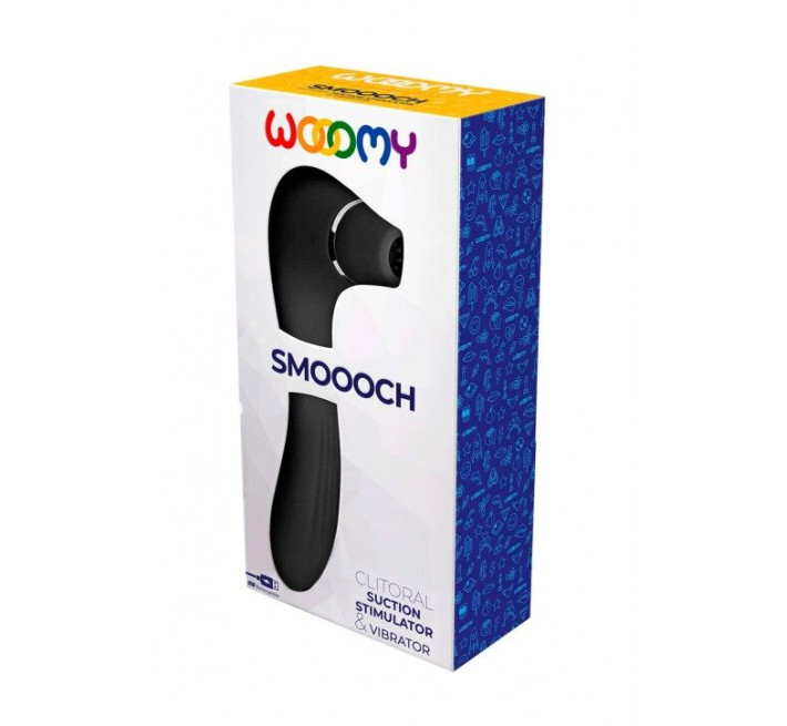 Вакуумний стимулятор з вібрацією Wooomy Smoooch Clitoral Suction & Vibration Black