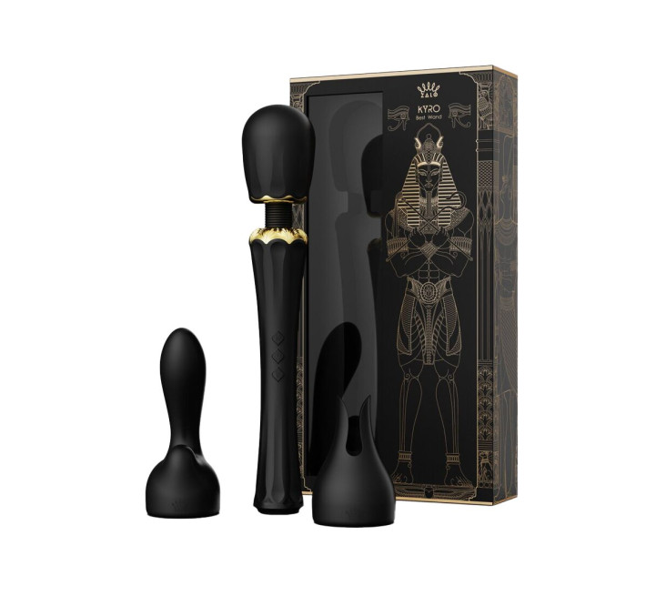 Вибромассажер с насадками Zalo — Kyro Wand Obsidian Black