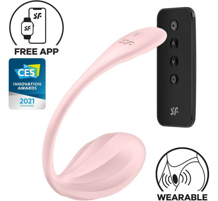 Віброяйце Satisfyer Ribbed Petal Connect App Rose