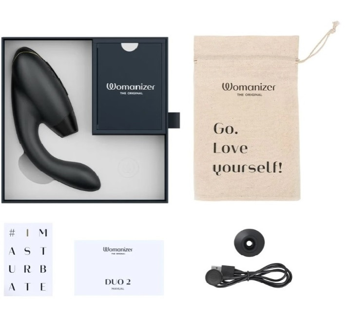 Инновационный бесконтактный вибратор-стимулятор Womanizer Duo 2 Black