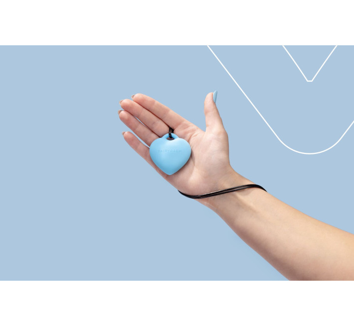 Минивибратор «Сердечко» FairyGasm PleasureStone blue, 9 режимов, на шнурке