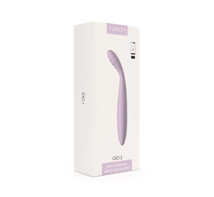 Тонкий смарт-вібратор точки G Svakom Cici 2 Lilac, підігрів до 38 °C