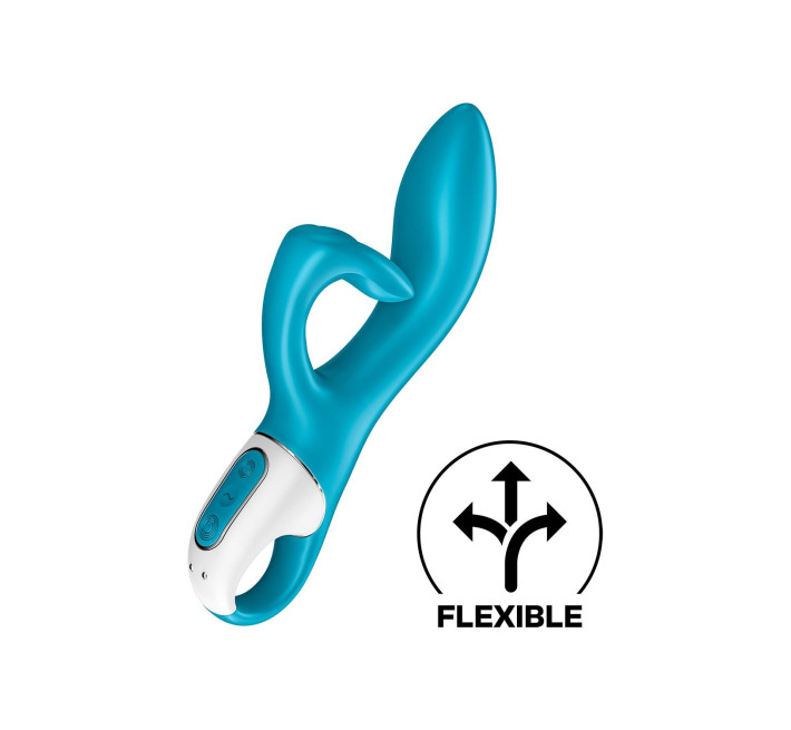Вибратор-кролик с тройным отростком Satisfyer Embrace me Turquoise, 2 мотора, диаметр 3,6 см