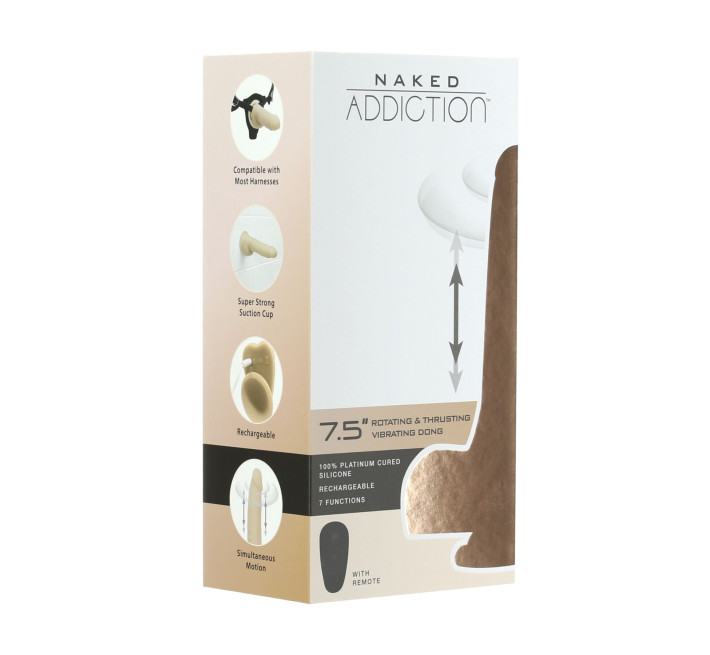 Фалоімітатор з ротацією та пульсацією Naked ADDICTION The Freak 7,5 Rotating & Thrusting Vibrating