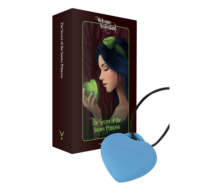 Минивибратор «Сердечко» FairyGasm PleasureStone blue, 9 режимов, на шнурке