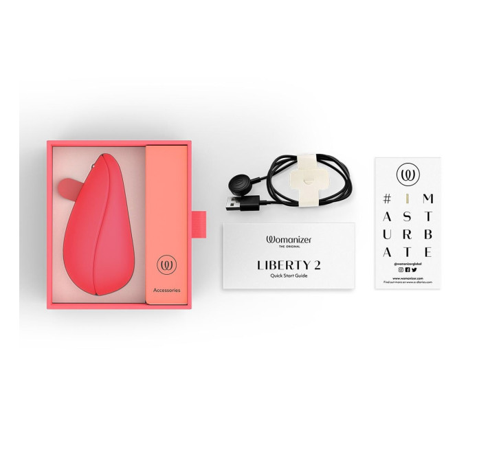 Вакуумний кліторальний стимулятор Womanizer Liberty 2 Vibrant Rose, 8 режимів, магнітна кришечка