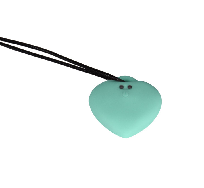 Минивибратор «Сердечко» FairyGasm PleasureStone green, 9 режимов, на шнурке