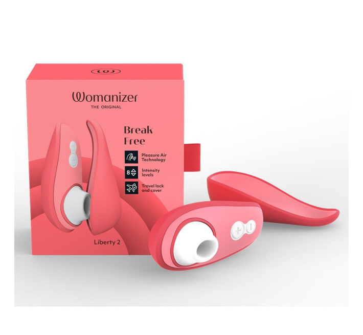 Вакуумний кліторальний стимулятор Womanizer Liberty 2 Vibrant Rose, 8 режимів, магнітна кришечка