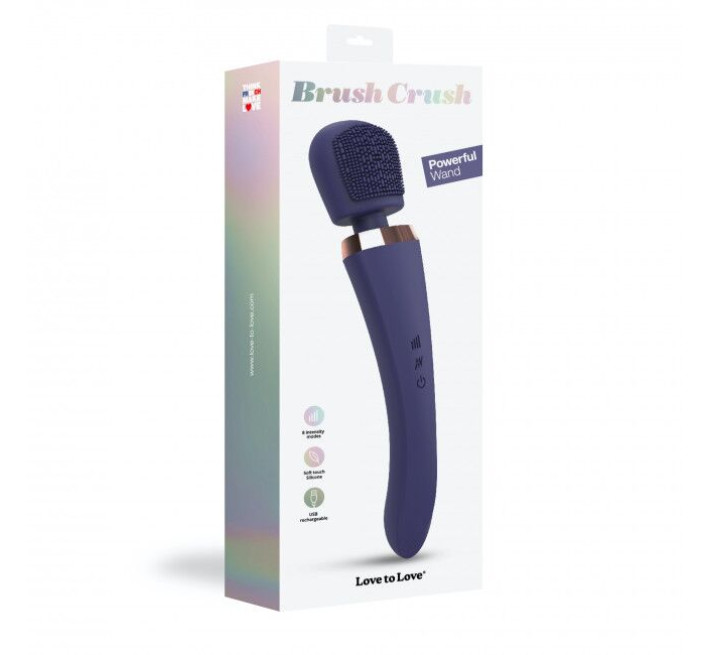 Вібромасажер із силіконовою щіточкою Love to Love Brush Crush Синій