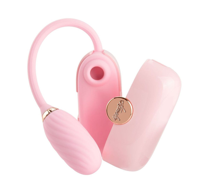 Вакуумний кліторальний стимулятор Otouch Louis Vibrate Pink з віброяйцем, у кейсі