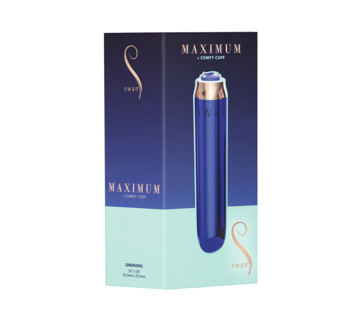 Віброкуля Swan Maximum + Comfy Cuff Blue, суперпотужна, різна інтенсивність, силіконова манжета