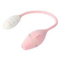 Виброяйце с вакуумным стимулятором KISTOY Cathy Mini на гибкой сцепке, подогрев Виброяйце с вакуумным стимулятором KISTOY Cathy Mini на гибкой сцепке, подогрев