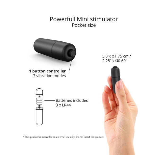 Віброкуля Love To Love WAOUHHH - BLACK ONYX, 7 режимів, на батарейках