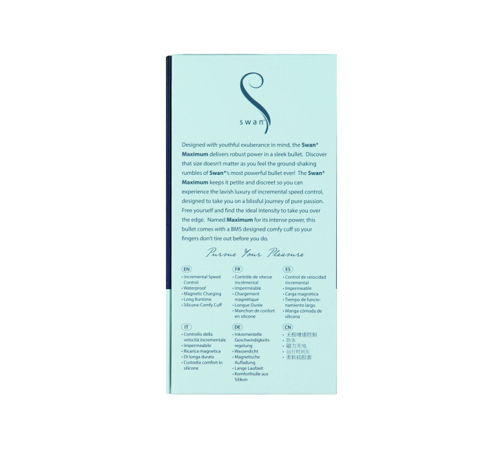 Віброкуля Swan Maximum + Comfy Cuff Blue, суперпотужна, різна інтенсивність, силіконова манжета