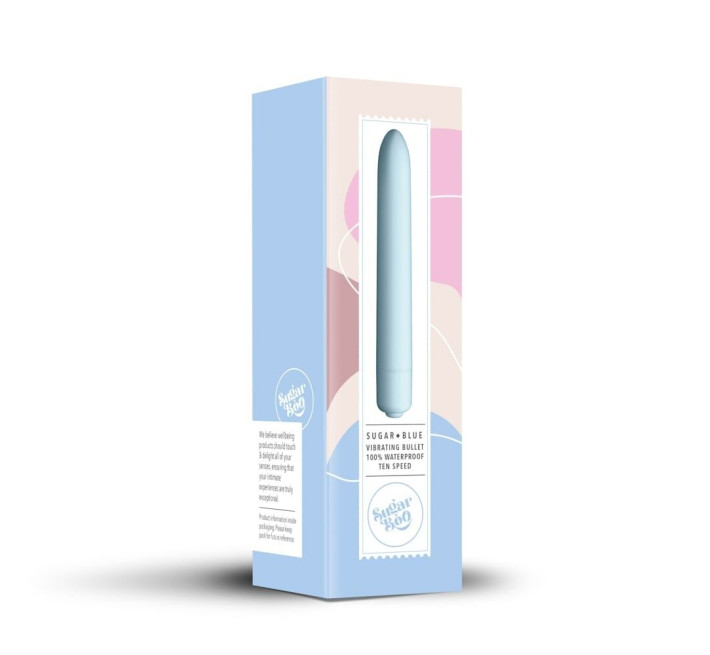 Минивибратор SugarBoo Sugar Blue, 10 уровней интенсивности