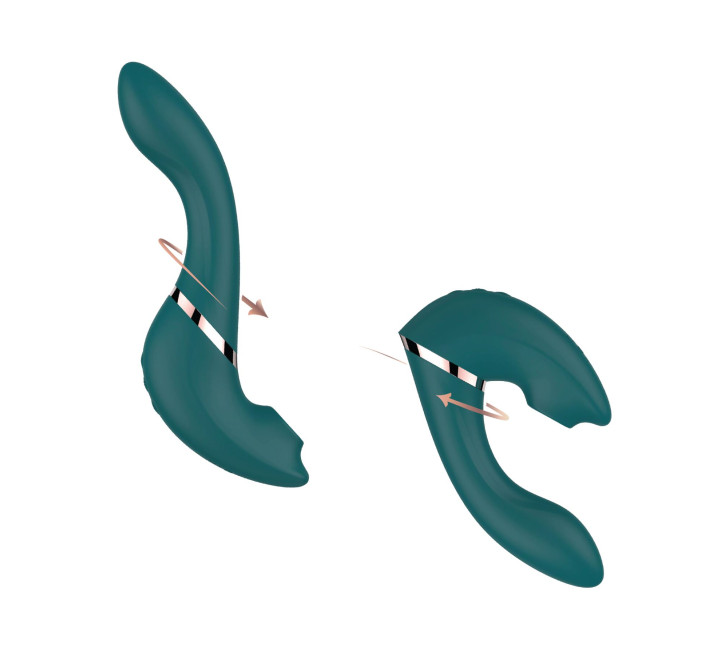 Багатофункціональний вібратор з вакуумною стимуляцією Swan The Monarch Teal