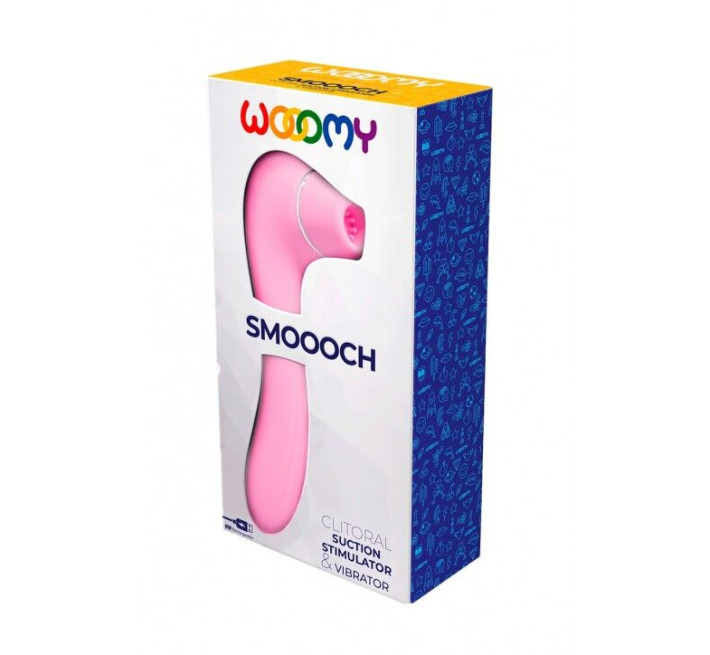 Вакуумный стимулятор с вибрацией Wooomy Smoooch Clitoral Suction & Vibration Pink
