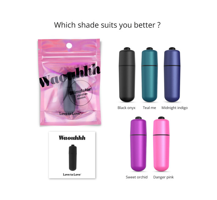 Віброкуля Love To Love WAOUHHH - BLACK ONYX, 7 режимів, на батарейках