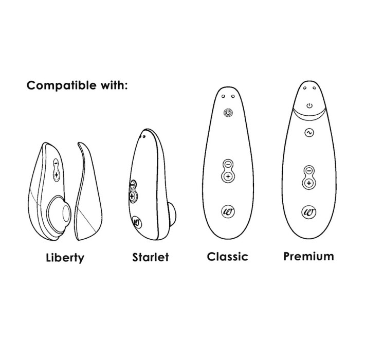 Змінні насадки Womanizer Premium, Classic, Liberty, Starlet - M, Малинові, 3 шт