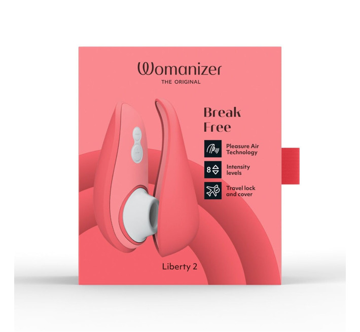 Вакуумний кліторальний стимулятор Womanizer Liberty 2 Vibrant Rose, 8 режимів, магнітна кришечка