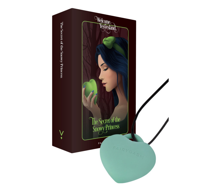 Минивибратор «Сердечко» FairyGasm PleasureStone green, 9 режимов, на шнурке