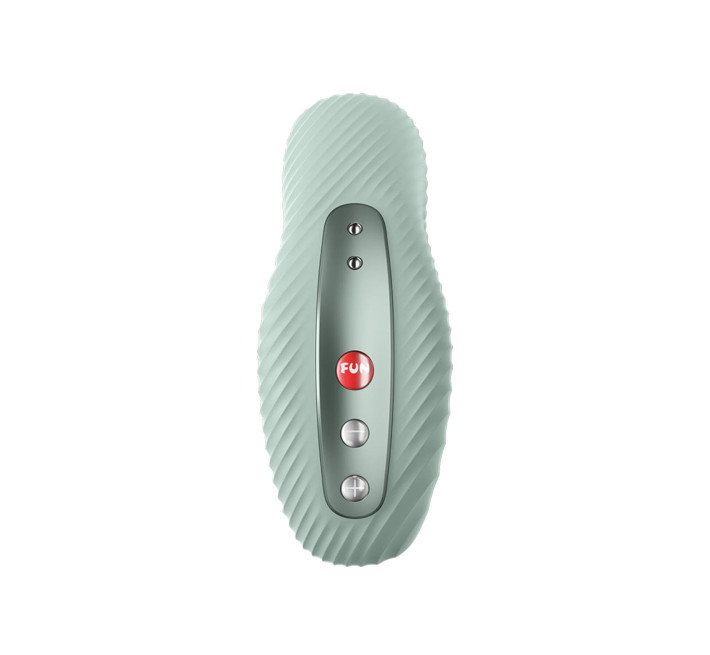 Накладной вибратор Fun Factory LAYA III sage green, эффект постукивания пальцем