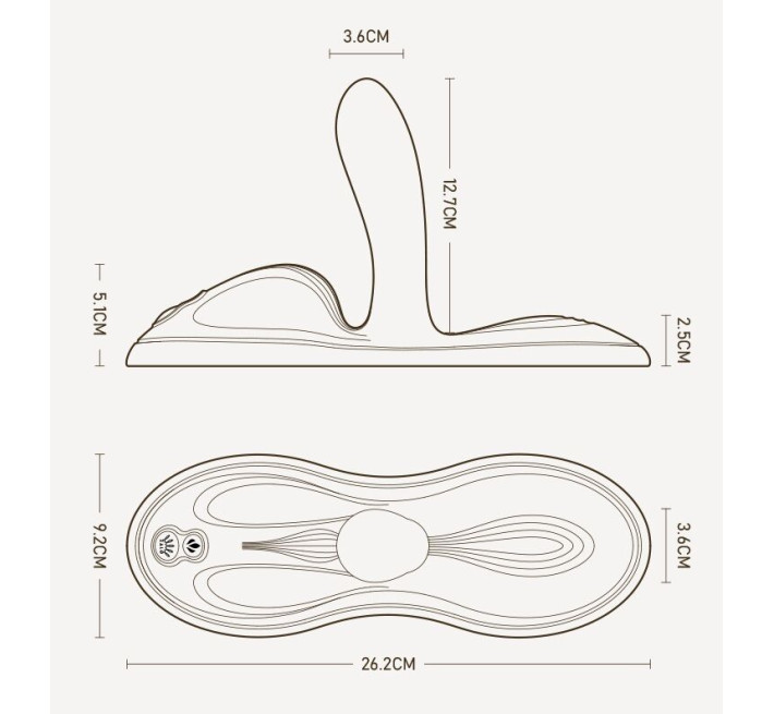 Sit-on-top смарт-вибратор Zalo – Flora Smart Vibrating Pad Obsidian Black, 9 моторов