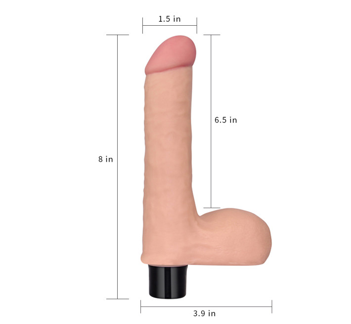 Реалістичний вібратор LoveToy Reel Softee Vibrator with balls Flesh 8,0