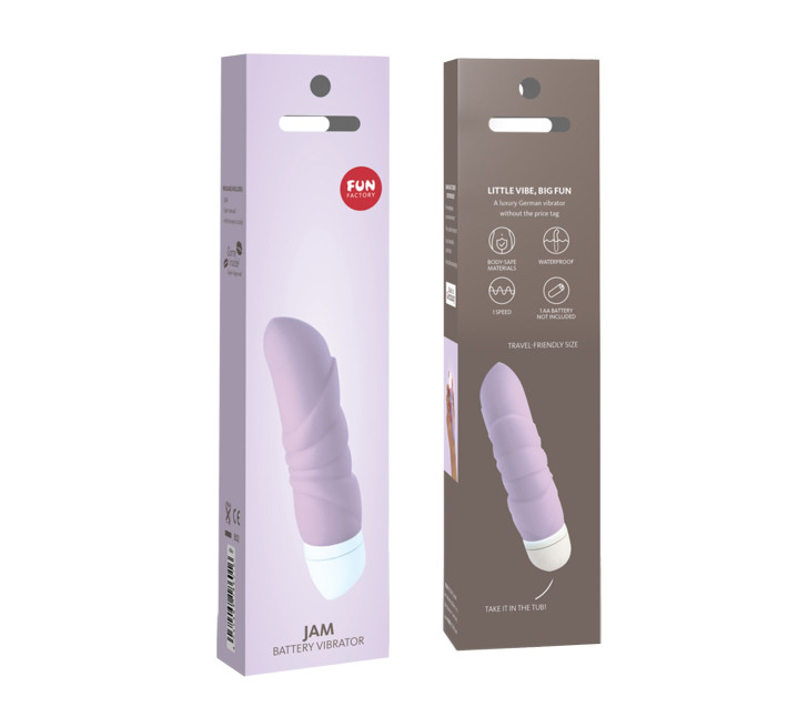 Мінівібратор Fun Factory JAM, бузковий, підходить для клітора, рельєфний