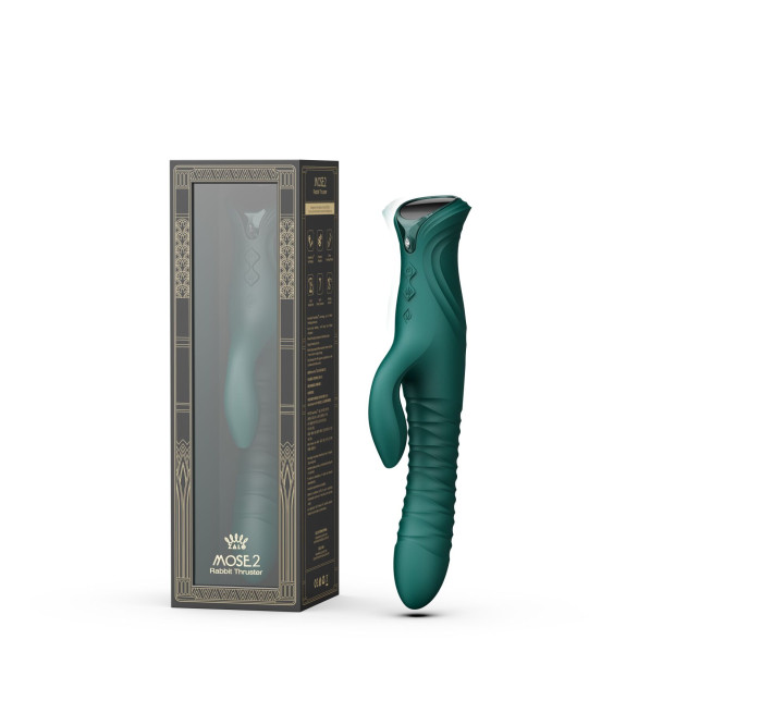 Пульсатор-кролик с вибрацией Zalo Mose 2 Turquoise Green