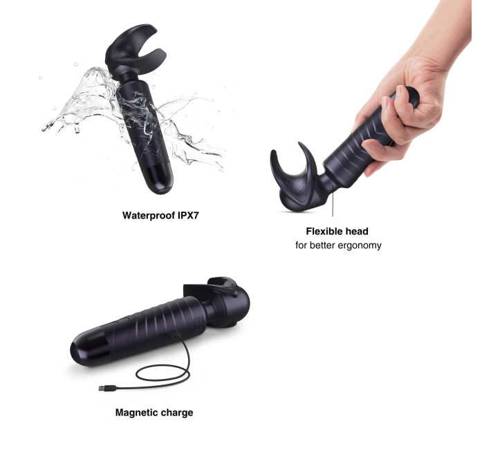 Мастурбатор-вибромассажер Manwan MAN.WAND EVO Black Plum, отлично для пар, виброминет