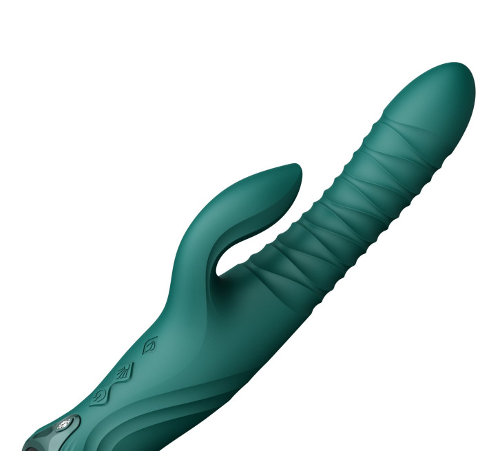 Пульсатор-кролик с вибрацией Zalo Mose 2 Turquoise Green