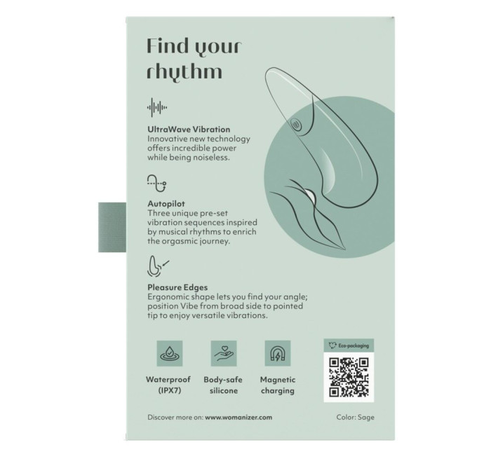 Мінівібратор Womanizer Vibe Sage, 3 авторежими + 10 рівнів інтенсивності