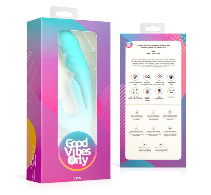 Вібратор-кролик Good Vibes Only - Lisa Thrusting Rabbit Vibrator with G-Spot Stimulator