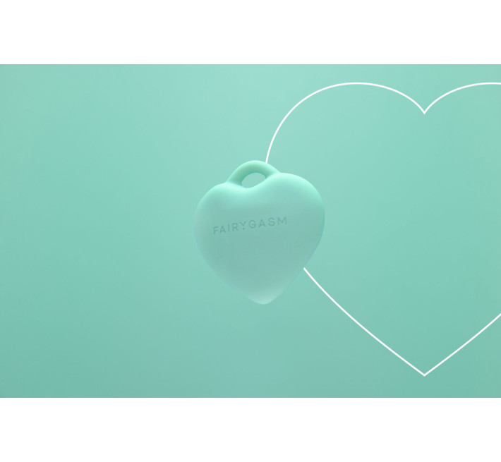 Минивибратор «Сердечко» FairyGasm PleasureStone green, 9 режимов, на шнурке