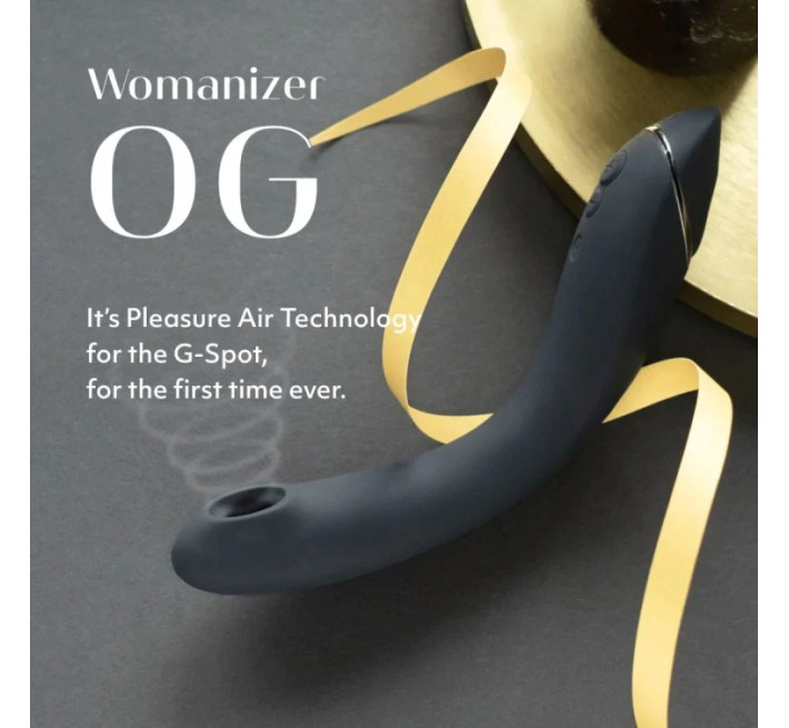 Вібратор для точки G c вакуумною стимуляцією Womanizer OG Slate