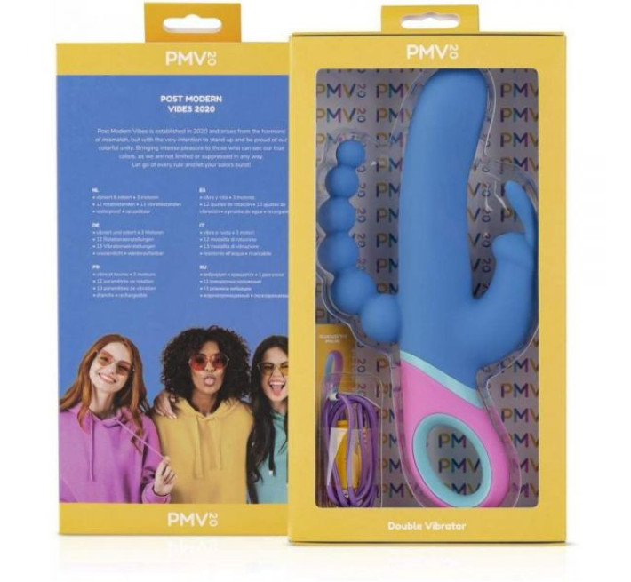 Вибромассажер тройной зайчик с вращающей головкой Pmv20 Vice