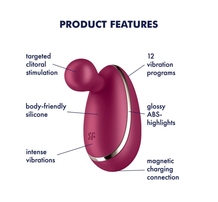 Вібратор для зовнішньої стимуляції Satisfyer Spot On 1 Berry, гнучкий відросток