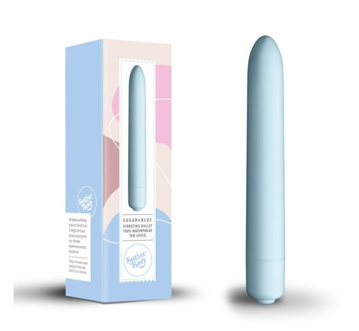 Минивибратор SugarBoo Sugar Blue, 10 уровней интенсивности