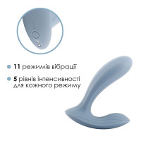 Смарт-вибратор в трусики Svakom Erica Dusty Blue, очень гибкий, 2 мотора.