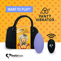 Вібратор в трусики FeelzToys Panty Vibrator Фіолетовий з пультом ДУ, 6 режимів роботи, сумочка-чохол Вібратор в трусики FeelzToys Panty Vibrator Фіолетовий з пультом ДУ, 6 режимів роботи, сумочка-чохол