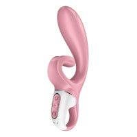 Смарт вібратор-кролик Satisfyer Hug Me Pink, 2 мотори, діаметр 4,2см, широка кліторальна частина