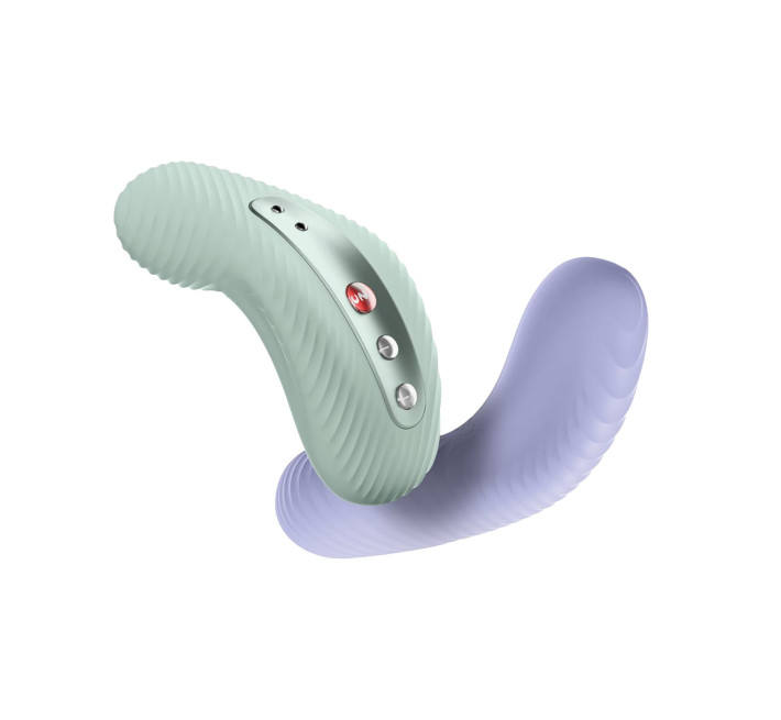 Накладной вибратор Fun Factory LAYA III sage green, эффект постукивания пальцем