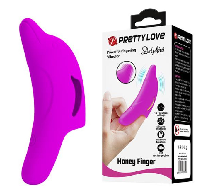 Вібронасадка на палець Pretty Love Delphini Fingering Vibrator Purple