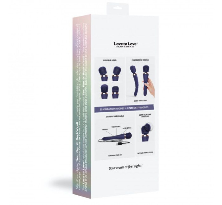 Вібромасажер із силіконовою щіточкою Love to Love Brush Crush Синій