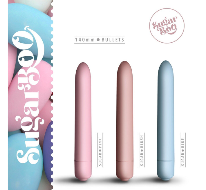 Минивибратор SugarBoo Sugar Blue, 10 уровней интенсивности